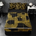 thumbnail image 1 of Erosebridal Wave Strips Zipper Queen Comforter Set with Fitted Sheet and 2 Pillowcases,Curved Geometric Lines Zipper Bedding Set For Girls,Black Reversible,4 Pieces, 1 of 7