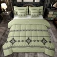 thumbnail image 1 of Erosebridal Western Aztec Geometric 7pcs Bedding Comforter Set,Green Black Queen Bedding Sets For Adult,Reversible, 1 of 7