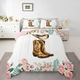thumbnail image 1 of Erosebridal Western Boots Comforter Sets Queen Size,Southwestern Boots Bedding Queen Comforter Set,Floral Flower Comforters & Duvets,Breathable Exotic Bedroom Decoration,Reversible,3-Piece, 1 of 8