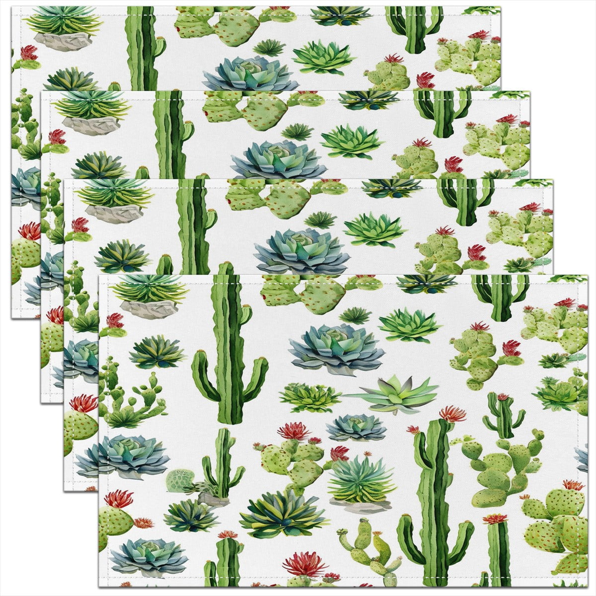 Erosebridal Western Cactus Place Mats Set of 4 for in Door Dinning ...