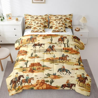 Erosebridal Western Cowboy Bed in a Bag Twin size, Rustic Farmhouse Bedding Sets, Lightweight