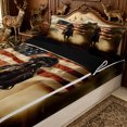 thumbnail image 1 of Erosebridal Western Cowboy Zipper Queen Comforter Set with Fitted Sheet and 2 Pillowcases for Boys Men, Vintage American Flag Zipper Bedding Set, Black Reversible, 4pcs, 1 of 7