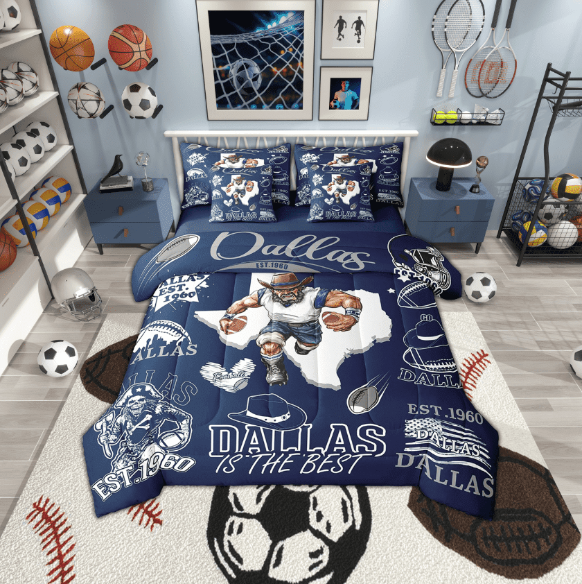 Erosebridal Football Bettwäsche-Set Für Jungen, Doppelbett-Größe, Mit Tiefen Taschen – Philadelphia Eagles Design