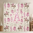 thumbnail image 1 of Erosebridal Western Cowgirl Black Out Curtains for Girls, Personalized Initial A Curtains Pack of 2 (42x63 Each), 1 of 7