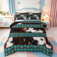 thumbnail image 1 of Erosebridal Western Cowhide Full Size Comforter Sets,Cow Print Bedding Comforter Set,Black Reversible,3 Pieces,1 Comforter and 2 Pillowcases, 1 of 7