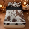 thumbnail image 1 of Erosebridal Western Cowhide Zipper Full Size Comforter Sets with Fitted Sheet and 2 Pillowcases,Farm Animal Cattle Pattern Zipper Bedding Set For Boys,Black Reversible,4pcs, 1 of 7