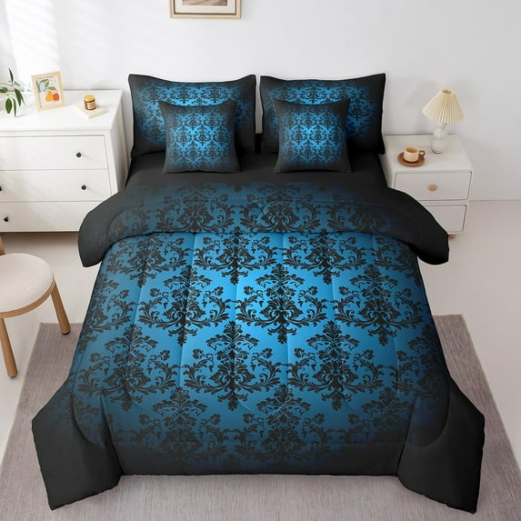Erosebridal Western Damask Bedding Queen Size, Vintage Fashion Bedding Sets Queen Size, Mandala Hippie Reversible Bed Set, Super Cozy Bedroom Decoration, 7pcs
