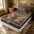 thumbnail image 1 of Erosebridal Western Deer Skull Zipper Twin Comforter Sets with Fitted Sheet and 2 Pillowcases for Women Men, Wooden Country Cabin Print Zipper Bedding Set, Reversible, 4-Piece, 1 of 7