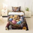 thumbnail image 1 of Erosebridal Western Happy Easter Kids Twin Sheet Sets,Colorful Cute Floral Kawaii Bunny Bedding 3-Piece, 1 of 6