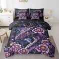 thumbnail image 1 of Erosebridal Western Purple Dragon Bedding Sets Twin Size,Chic Floral Comforter Sets with Sheets,Starry Sky Trippy Galaxy Bed in a Bag Twin Size For Youth,Microfiber Bedroom Decor Reversible,7-Piece, 1 of 6