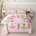 thumbnail image 1 of Erosebridal Whimsical Nutcracker Figure Quilt Full for Girls, Gingham Check Print Full Bedspread Sets, 3-Piece, 1 of 7