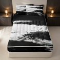 thumbnail image 1 of Erosebridal White Black Gray Zipper Full Size Comforter Sets with Fitted Sheet and 2 Pillowcases, Abstract Aesthetic Zipper Bedding Set, Black Reversible, 1 of 7