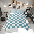 thumbnail image 1 of Erosebridal White Blue Checkered Comforter Set Queen Size Buffalo Plaid Grid Bedding Set Teen Checkerboard Quilt Set Aesthetics Gingham Duvet Set Modern Room Decor, 1 of 8