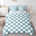 thumbnail image 1 of Erosebridal White Blue Checkered King Comforter Set With Sheets 7 Piece Buffalo Plaid Grid Bedding Set With Sheets Teen Men Checkerboard Bed In A Bag Aesthetics Gingham Bed Set, 1 of 5