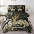 thumbnail image 1 of Erosebridal White Dragon Bedding Sets, Vintage Animal Comforter Sets with Sheets, Mystic Jungle Reversible Bed Sheets Set, Lightweight Bedroom Decor, 7pcs, 1 of 6