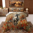 thumbnail image 1 of Erosebridal White Horse Queen Comforter Set, Oil Painting Floral Bedding Comforter Set, 1 of 6