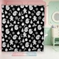 Erosebridal White Line Christmas Icon Shower Curtain 72Wx84L,Black ...
