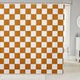 thumbnail image 1 of Erosebridal White Orange Checkered Shower Curtain 72"Wx78"L Buffalo Plaid Grid Bathroom Curtain,Checkerboard Bath Curtain Adults Men Women Aesthetics Gingham Bathroom Accessories, 1 of 5