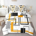 thumbnail image 1 of Erosebridal White Orange Gray Bedding Sets King Size, Geometric Square Comforter Sets with Sheets, Modern Bedroom Decor Super Cozy 7 Pieces, 1 of 4
