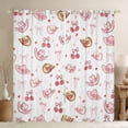 thumbnail image 1 of Erosebridal White Pink Cowgirl Hats Cherry Print Blackout Curtains Set of 2 (52x84 Each), Girly Western Window Curtains for Girls, 1 of 6