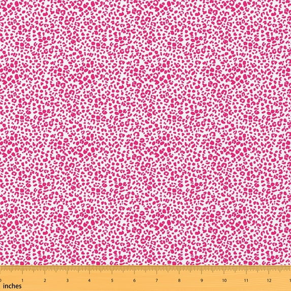 Erosebridal White Pink Leopard Fabric by the Yard 10 Yards, Cheetah Animal Print Home Decor Fabric by the Yard