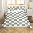 thumbnail image 1 of Erosebridal White Sage Green Checkered Bedding Set Buffalo Plaid Grid Comforter Cover Adults Men Women Checkerboard Duvet Cover Aesthetics Gingham Quilt Cover(No Comforter), 1 of 5