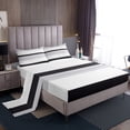 thumbnail image 1 of Erosebridal White Stripes Sheet Set Twin,Geometric Lines Bedding Sets Twin Size,Geometric Theme Twin Sheet Sets,Ultra Soft Abstract Room Decor,3pcs, 1 of 7