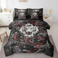 thumbnail image 1 of Erosebridal White Tiger Bed in a Bag Twin size, Cool Dragon Bed Set, Japanese Style Reversible Bedding Twin Size, Microfiber Bedroom Decoration, 7pcs, 1 of 6