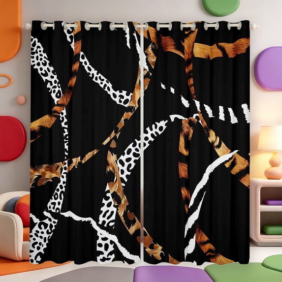 Erosebridal Wild Animal Pattern Blackout Curtains Set of 2 (38x54 Each),Classic Cheetah Living Room Curtains