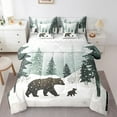 thumbnail image 1 of Erosebridal Wild Bear Bedding Sets Twin Size , Jungle Pine Tree Winter Snow Comforter Sets with Sheets, Breathable 7-Piece, 1 of 5