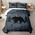 thumbnail image 1 of Erosebridal Wild Bear Silhouette Quilt King,Rustic Farmhouse Cabin King Coverlet Set For Boys,3pcs, 1 of 7
