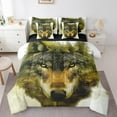 thumbnail image 1 of Erosebridal Wild Wolf Bed in a Bag Queen Size, Jungle Woodland Wildlife Bed Set, Lightweight 7pcs, 1 of 5