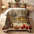 thumbnail image 1 of Erosebridal Window Scene Bed Spread Queen 3pcs,Winter Evening Queen Coverlet Set,Gold,1 Quilt and 2 Pillowcases, 1 of 7