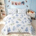 thumbnail image 1 of Erosebridal Winter Snowman Twin Quilt Set, Christmas Tree Twin Coverlet Set, White Blue, 2-Piece, 1 Bedspread and 1 Pillowcase, 1 of 7