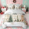 thumbnail image 1 of Erosebridal Winter Village 7-Piece Twin Bedding,Cozy Christmas Scene Bedding Comforter Set,Light Gray Reversible, 1 of 7
