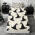 thumbnail image 1 of Erosebridal Witch Hats Twin Fitted Sheet 2 Pieces,Happy Halloween Bedding,Cream,1 Fitted Sheet and 1 Pillowcase, 1 of 4