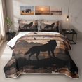 thumbnail image 1 of Erosebridal Wolf Quilt Full, Howling Moon Full Bedspread Sets, 3 Pieces 1 Coverlet and 2 Pillowcases, 1 of 7