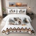 thumbnail image 1 of Erosebridal Wolf Quilt Full, Watercolor Forest Full Bedspread Sets, 3-Piece 1 Coverlet and 2 Pillowcases, 1 of 7