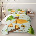 thumbnail image 1 of Erosebridal Woodland Camping Quilt Full for Boys Girls, Forest Animal Full Bedspread Sets, Green Orange, 3pcs, 1 of 7