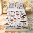 thumbnail image 1 of Erosebridal Woodland Mushroom Print Zipper Twin Comforter Sets with Fitted Sheet and 2 Pillowcases,Rustic Leaf White Zipper Bedding Set For Girls,Reversible,4 Pieces, 1 of 7
