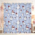 thumbnail image 1 of Erosebridal Xmas Snowman Blackout Curtains Set of 2 (52x84 Each), Winter Scarf Curtain, Sky Blue, 1 of 6