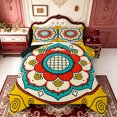 thumbnail image 1 of Erosebridal Yellow Blue Mandala Full Size Comforter Sets,Red White Motif Bedding Comforter Set,3pcs,1 Comforter and 2 Pillowcases,Black Reversible, 1 of 7