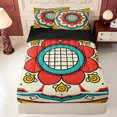thumbnail image 1 of Erosebridal Yellow Blue Mandala Zipper Twin Comforter Sets with Fitted Sheet and 2 Pillowcases,Red White Motif Zipper Bedding Set,Black Reversible,4 Pieces, 1 of 7
