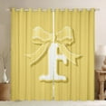 thumbnail image 1 of Erosebridal Yellow Bowknot Curtains for Living Room, Initial Letter F 30%-50% Blackout Curtains Set of 2 (42x90), Cartoon Monogrammed Curtains and Drapes (42x90), Window Curtains Bedroom Decorative, 1 of 6