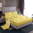thumbnail image 1 of Erosebridal Yellow Bowknot Sheet Set Queen, Initial Letter G Bedding Sets Queen Size, Cartoon Monogrammed Reversible Queen Sheet Sets, Breathable Bedroom Decorative, 4pcs, 1 of 7