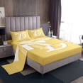 thumbnail image 1 of Erosebridal Yellow Bowknot Twin Sheet Sets, Initial Letter D Bedding Twin Size, Cartoon Monogrammed Reversible Bed Sheets Twin, Breathable Bedroom Decorative, 3pcs, 1 of 7