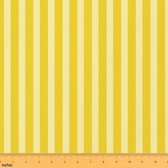 Erosebridal Yellow Cream Vertical Stripe Fabric by the Yard 5 Yards, Line Pattern Fabric for Sewing
