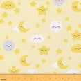 thumbnail image 1 of Erosebridal Yellow Cute Moon Star Fabric by the Yard 10 Yards, Cloud Night Sky Home Decor Fabric by the Yard, 1 of 7