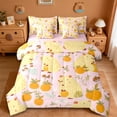thumbnail image 1 of Erosebridal Yellow Funny Capybara 7-Piece Twin Bedding Sets,Cute Orange Pattern Bedding Comforter Set For Capybara Lovers ,Reversible Pink, 1 of 7