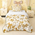 thumbnail image 1 of Erosebridal Yellow Polka Dots Bow Twin Comforter Sets 3-Piece for Teens Girls,Kids Kawaii Ribbon Bowtie Bedding Set,Super Cozy Room Decor, 1 of 6